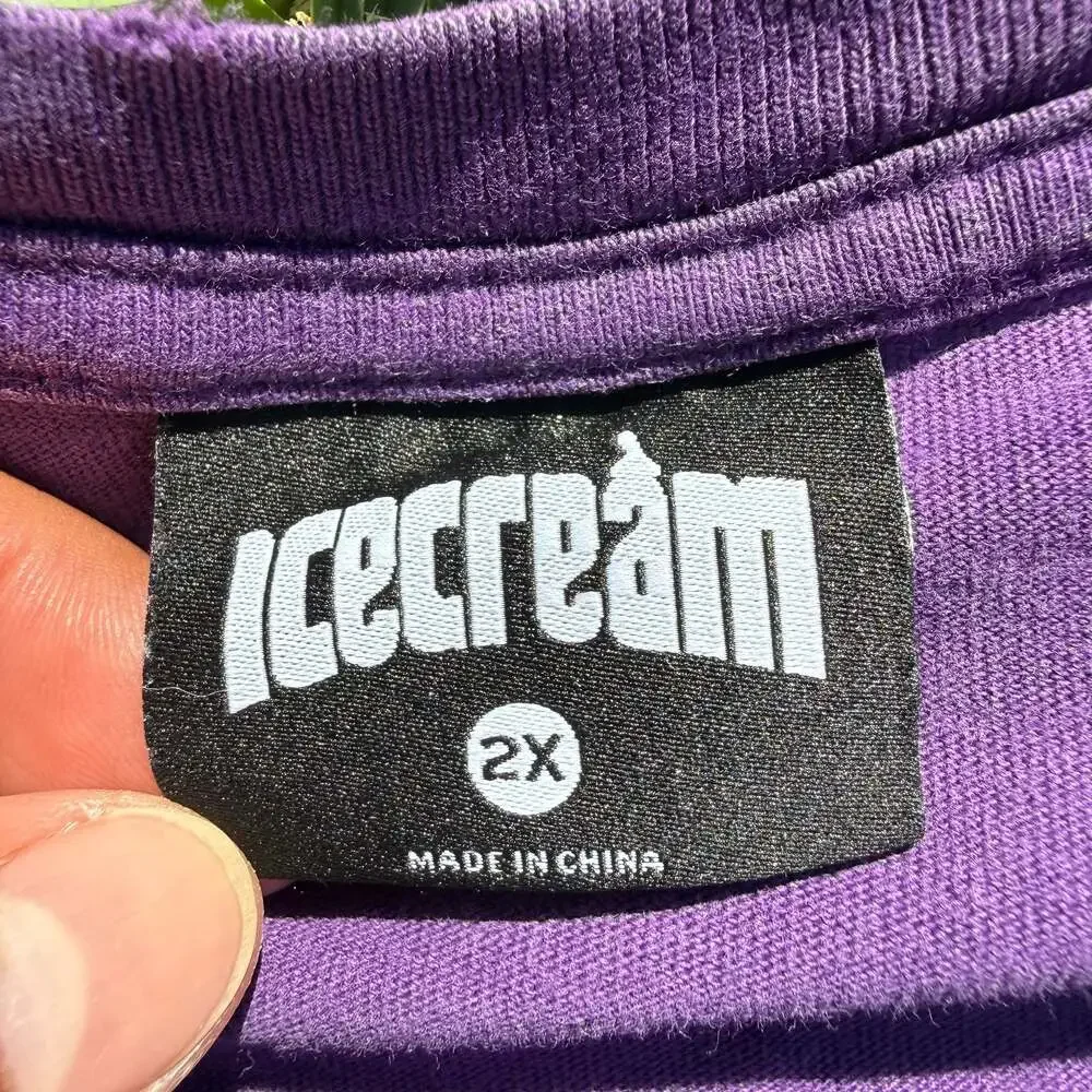 Icecream Purple Graphic Logo Short Sleeve T-Shirt